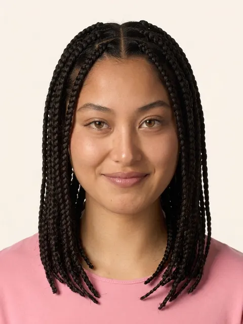 Box Braids example on a model