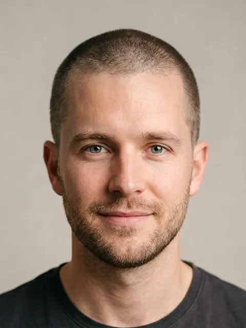 Buzz cut or crew cut example on a model