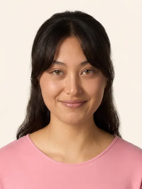 Curtain Bangs example on a model