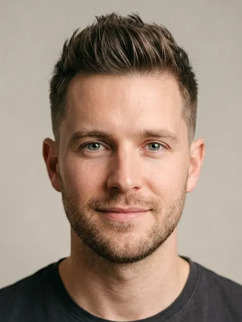 Faux hawk or spiky textured top example on a model