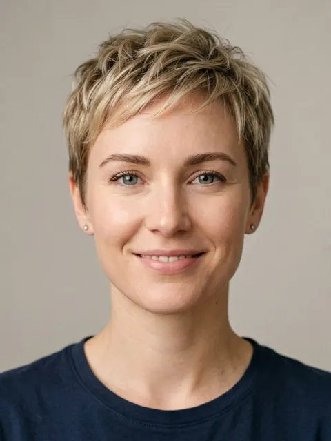 Pixie Cut example on a model