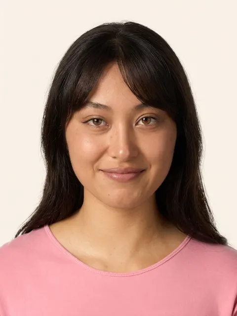 Side-Swept Bangs example on a model