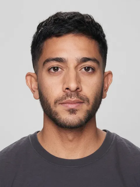 Textured French crop with a forward fringe example on a model
