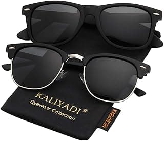 KALIYADIPolarized Sunglasses for Men and Women Semi-Rimless Frame Driving Sun glasses UV Blocking