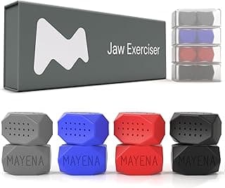Mayena Jaw Exerciser Classic | 4 Set Silicone Jawline Exercisers | Powerful Jaw Trainer & Jawline Shaper | Strengthens Facial Muscles & Defines the Jawline